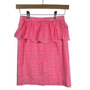 Lilly Pulitzer Thyme Skirt Women 00 Fiesta Pink Pretty Gingham 48545 Preppy